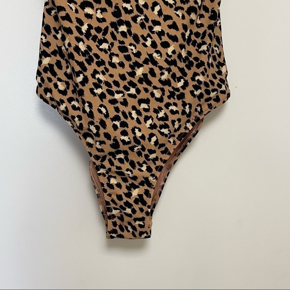 Aerie Leopard One Piece Cheeky Bathing Suit Open Back Sz XXS Removable Straps. - Picture 4 of 9